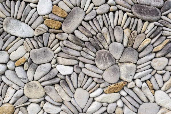 Uma Parede Feita Pedras Seixo Belo Padrão — Fotografia de Stock