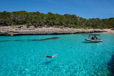 Calo des Borgit, Santanyi, Parc Natural de Mondrago, Mallorca, Balear Adaları, İspanya