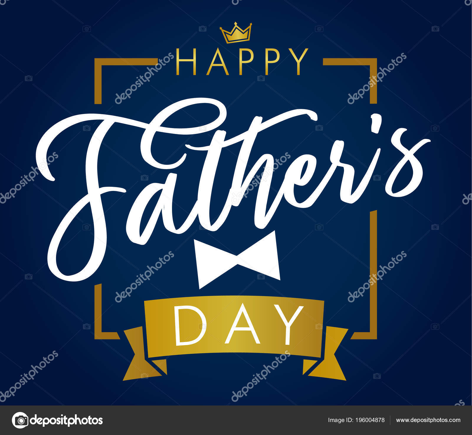 Happy Fathers Day King Happy Father Day Golden Lettering Blue Greeting Card Happy Fathers Stock  Vector Image By ©Koltukov_Alek #196004878