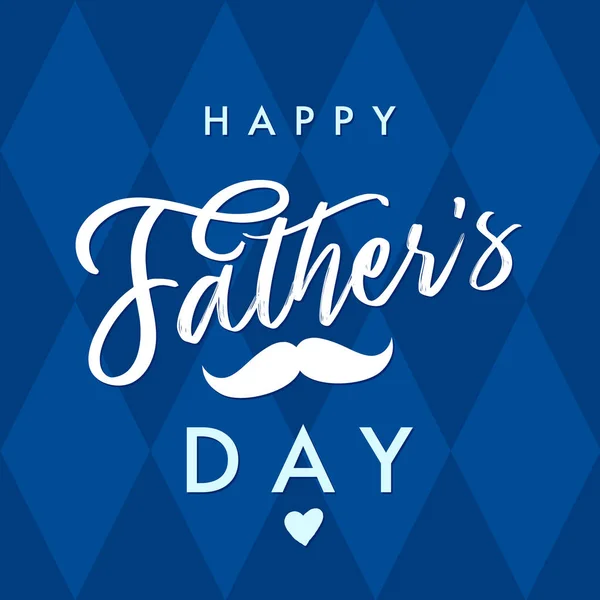 Happy Father Day Vector Lettering Navy Blue Background Happy Fathers — Stock Vector