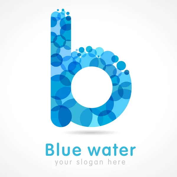 Aqua Letter Logo Water Drop Isolated Abstract Emblem Stained Glass — Stock Vector