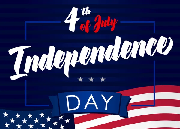 Lipca Dzień Niepodległości Stanów Zjednoczonych Szczęśliwy Życzeniami Czwartego Lipca Ręka — Wektor stockowy