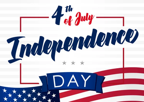 Czwartego Lipca Kartkę Życzeniami Dla Usa Szczęśliwy Dzień Niepodległości Stanów — Wektor stockowy