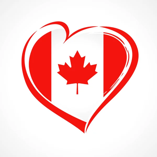 캐나다 인사말 카드를 캐나다 공휴일 플래그 색에서 마음으로 1867 독립의 — 스톡 벡터