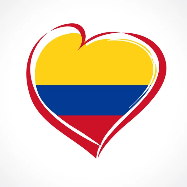 コロンビア エンブレム国旗色で心が大好きです コロンビアの国民の祝日は 日のベクトルは グリーティング カード 記念日お祝いコロンビア独立 1810 — ストックベクタ