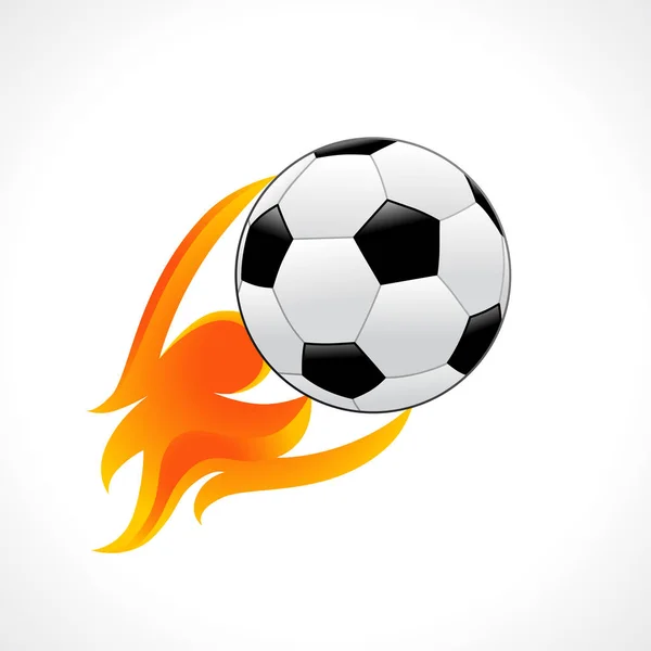 Football Emblem Flame Isolated White Background Football Club Competition Template — Stock Vector