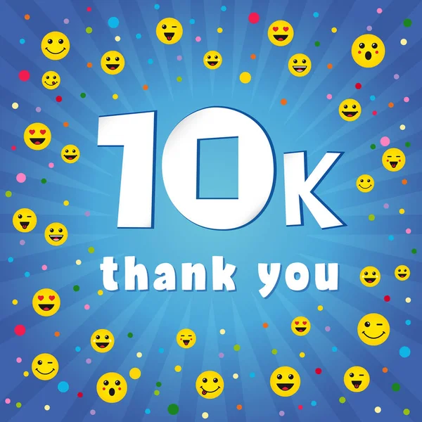 Дякую 10000K Послідовників Вітаємо Онлайн Дякуємо Зображення Чистих Друзів Клієнтів — стоковий вектор
