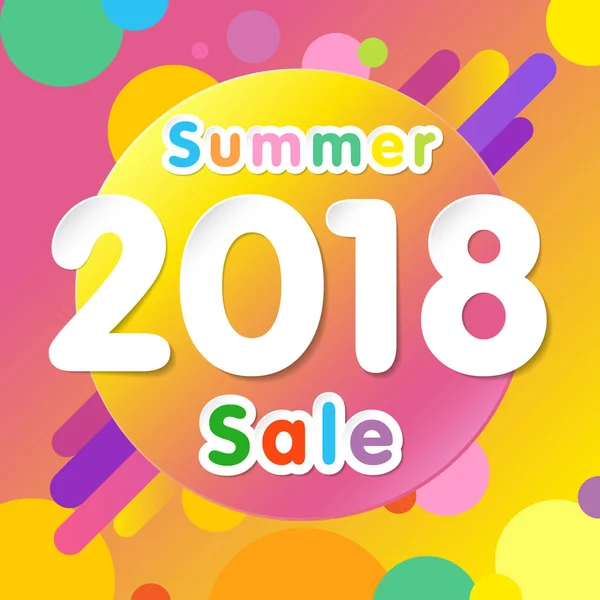 Summer Sale 2018 Background Flat Dynamic Circle Design Special Offer — Stock Vector
