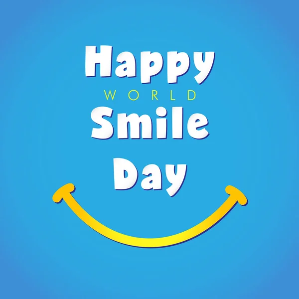 Día Mundial Sonrisa Saludos Festivos Con Cartas Papel Texto Gráfico — Vector de stock