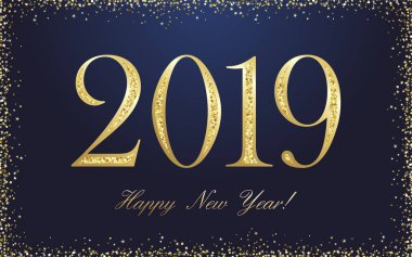 20 19 xmas tebrik. Altın lüks kutlama logo, tebrikler şablon tasarımı, Soyut 3d grafik karanlık gece bg. amblemi minimalist tarzda izole. Basamak kutladı. Takvim öğeleri