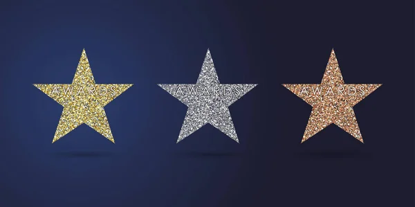 Estrelas Forma Logotipo Conjunto Emblema Abstrato Negócios Isolado Símbolos Lugar — Vetor de Stock