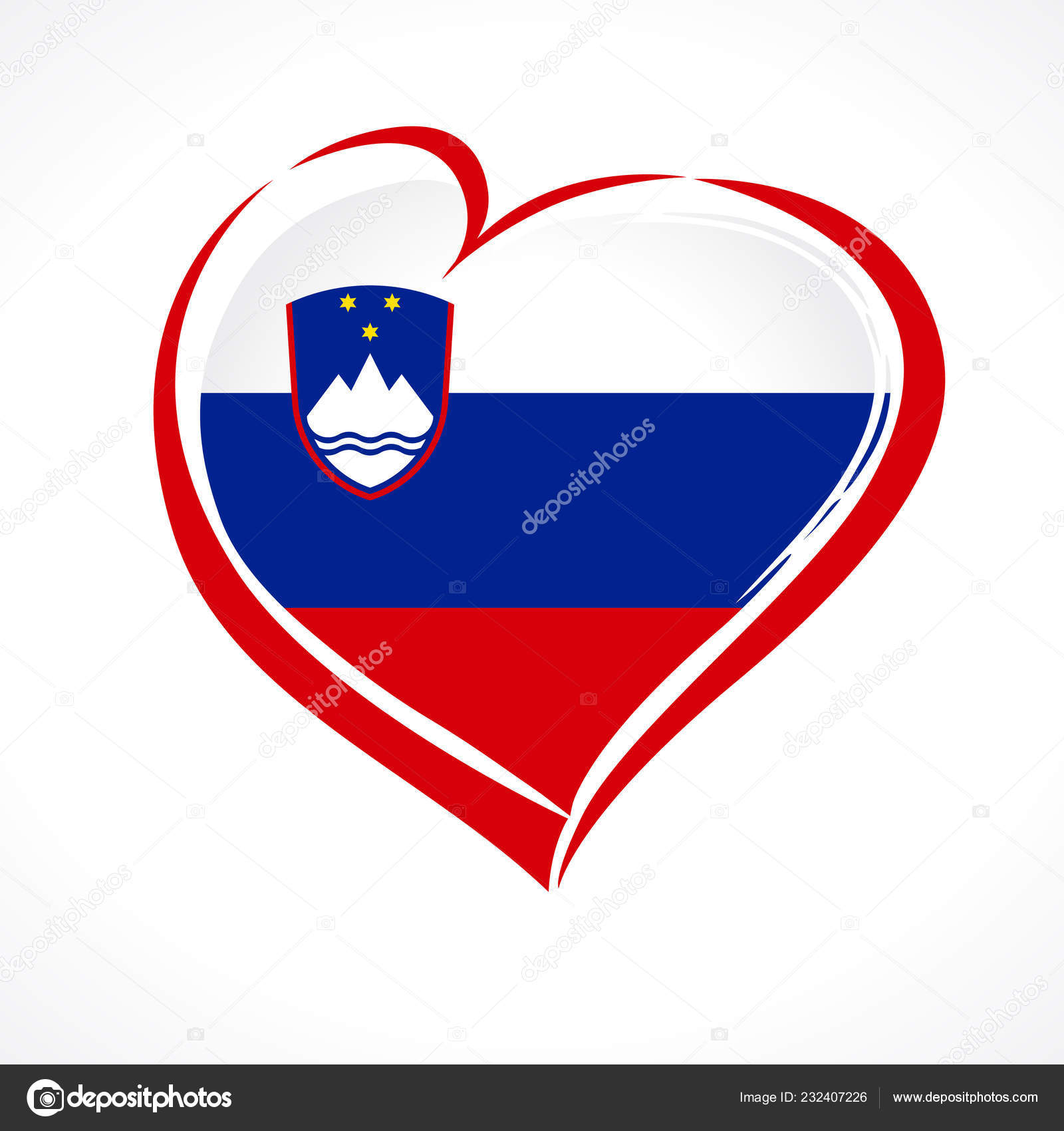 República Amor Eslovénia Emblema Coração Bandeira Slovenija Com Forma  Coração imagem vetorial de Koltukov_Alek© 232407226