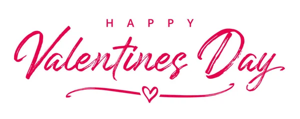 Walentynki Dzień Elegancki Pędzel Tekst Transparent Valentine Karty Pozdrowieniami Szablon — Wektor stockowy