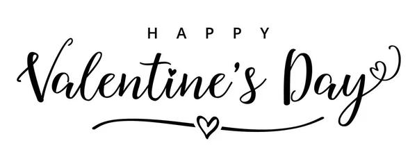 Walentynki Dzień Elegancki Czarny Kaligrafia Transparent Valentine Karty Pozdrowieniami Szablon — Wektor stockowy