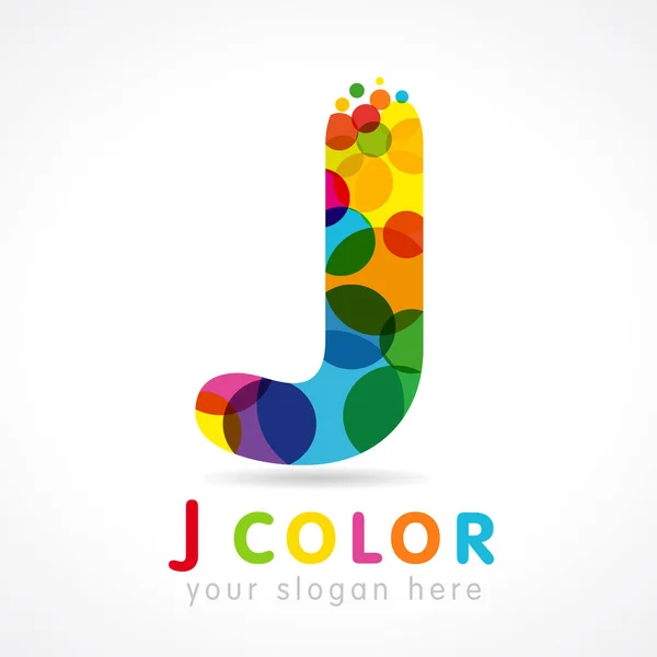 Lettre Modèle Vectoriel Logo Coloré Entreprise Emblème Abstrait Isolé Symbole — Image vectorielle