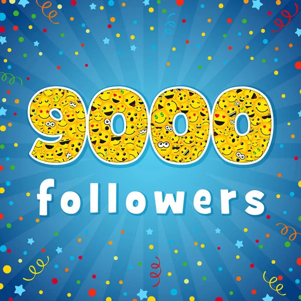 Σας Ευχαριστώ 000 Οπαδούς Λογότυπο Συγχαίροντας Τον Φωτεινό 000 Δικτύωσης — Διανυσματικό Αρχείο