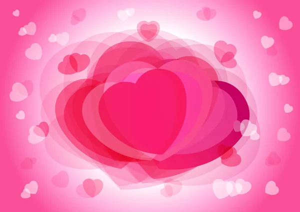 Miłość Walentynki Tło Różowe Serca Szablon Transparent Serca Róża Kolory — Wektor stockowy