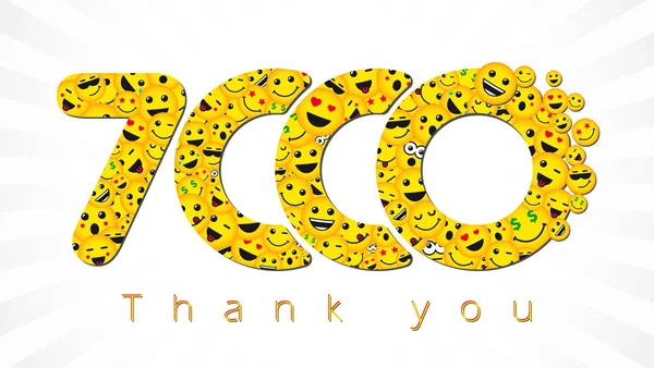 Dziękuję Obrotach 000 Wyznawców Logotyp Gratulując Jasne 000 Dzięki Sieci — Wektor stockowy