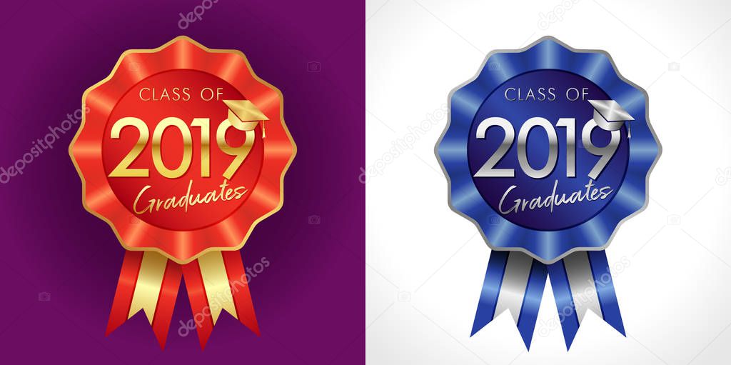 Class of 20 19 year congrats graduates award. IQ sign for uniform jacket lapels, sport symbol. Isolated numbers, abstract graphic design template on white and dark backgrounds. Vector 1 st 2 nd emblem. 2019 graduation greeting logotype.