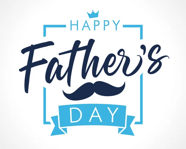 Happy Father Day Lettering Banner Fathers Day Vector Elegant Calligraphy — Stock Vector