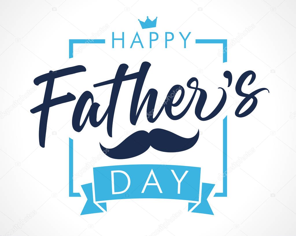 Happy father`s day lettering banner. Fathers Day vector elegant calligraphy background. Dad my king illustration