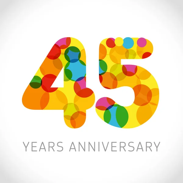 Números Del Aniversario Logo Multicolor Años Felicidades Edad Saludos Idea — Archivo Imágenes Vectoriales