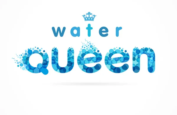 Logotipo Mineral Natural Del Vector Agua Reina Letras Aqua Drop — Vector de stock