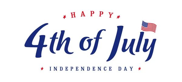 Estados Unidos América Julio Logotipo Vintage Del Día Independencia Caligrafía — Archivo Imágenes Vectoriales