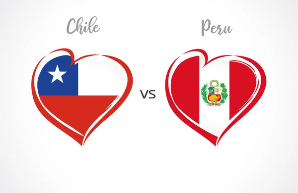 Чили Против Перу Флаги Сборной Белом Фоне Чилийский Перуанский Флаг — стоковый вектор