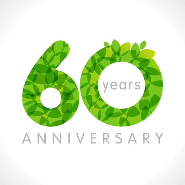 Anniversary Numbers Years Old Logotype Age Congrats Congratulation Idea Leaves — Stock Vector