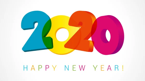 Ευτυχισμένο Νέο Έτος 2020 Λογότυπο Σχέδιο Κειμένου Εξώφυλλο Ημερολογίου Για — Διανυσματικό Αρχείο