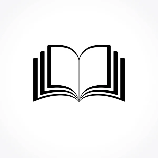 Open Book Black Icon Magazine Icon Isolated White Background Vector — Stock Vector