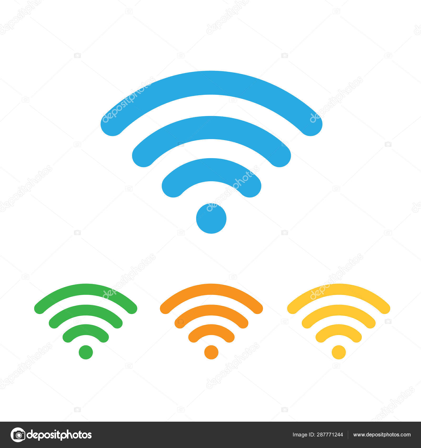 Download Vector Colored Icon Sign Free Wifi Blue Green Red Orange Vector Image By C Koltukov Alek Vector Stock 287771244