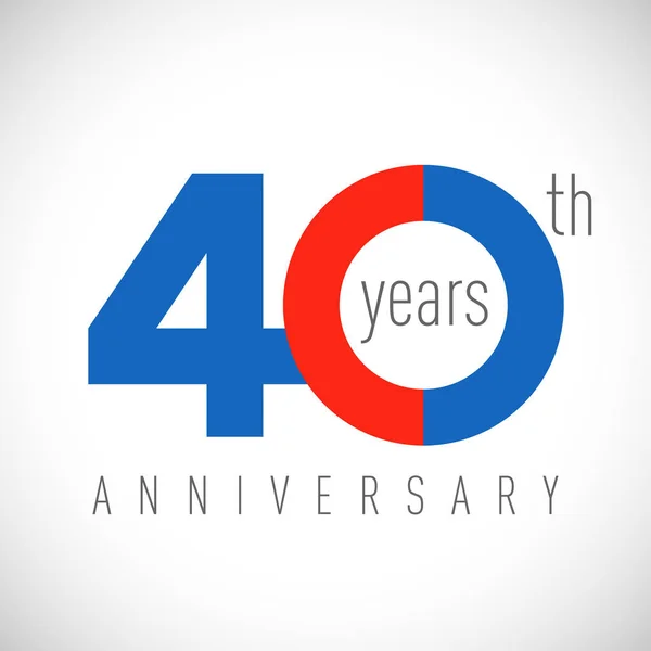 40周年纪念日数字 40岁的祝贺 五颜六色的标识 祝贺想法 独立抽象图形设计模板 彩色数字 最高40 的折扣 周年标志概念 — 图库矢量图片