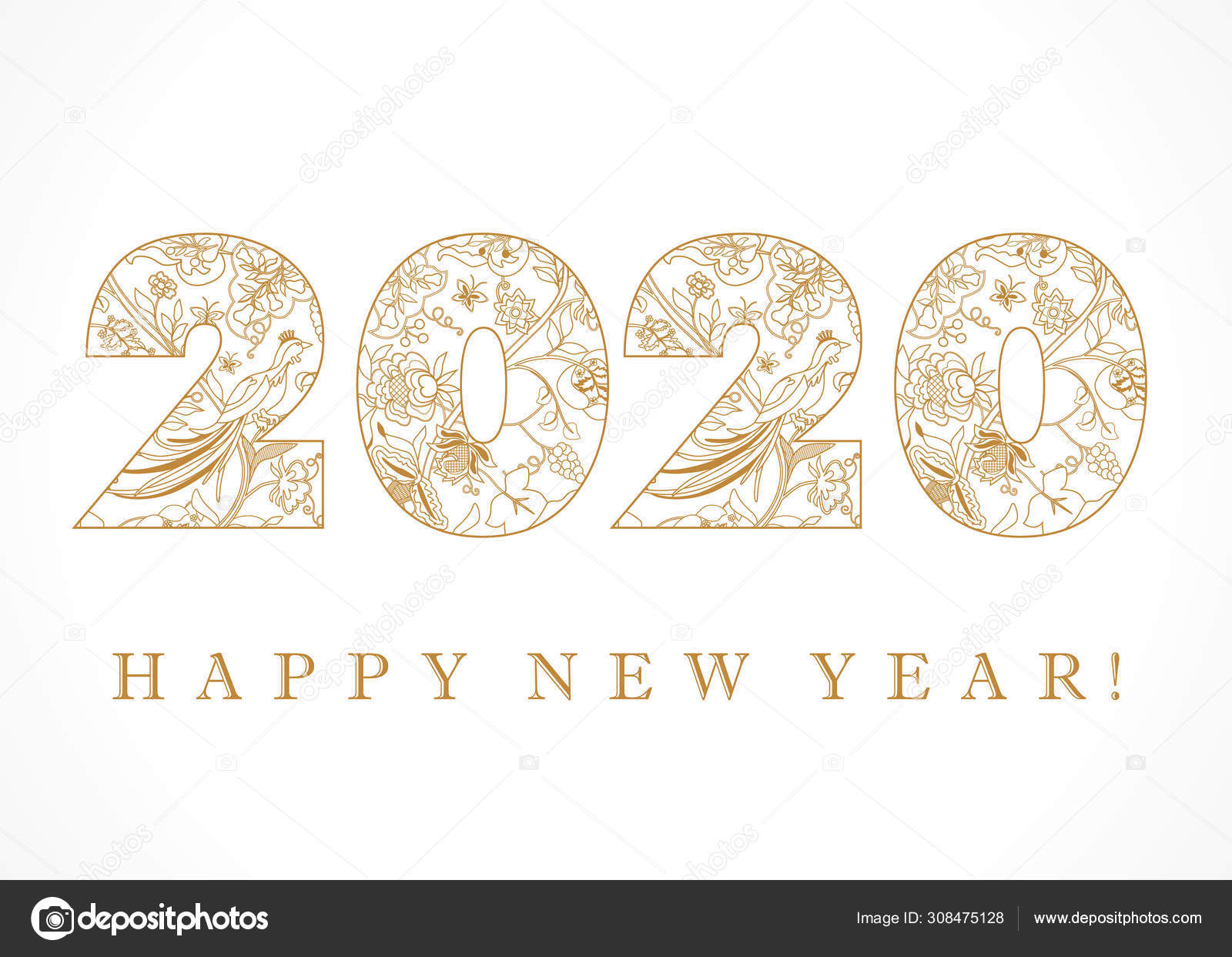Happy New Year Golden Luxury Folk Logo Happy Holidays Vector Image By C Koltukov Alek Vector Stock Happy New Year Golden Luxury Folk Logo Happy Holidays Vector Image By C Koltukov Alek Vector Stock