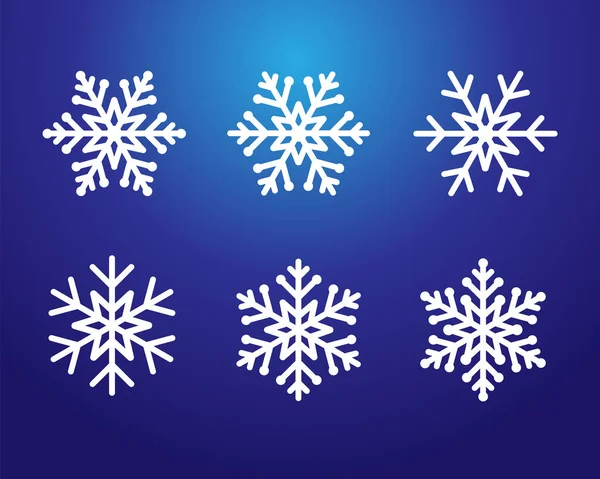 Зимові Сині Різдвяні Морози Сніжинки Ізольовані Символ Силуету Сніжинка Векторний — стоковий вектор