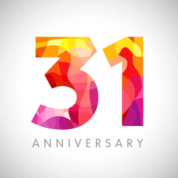 Números Aniversario Logotipo Amarillo Años Felicidades Por Edad Felicitaciones Idea — Vector de stock