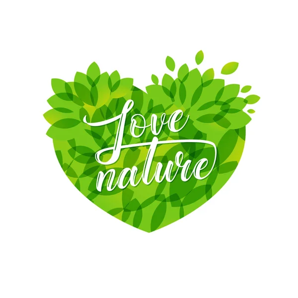 Amor Naturaleza Logotipo Concepto Signo Salud Decorativo Creativo Corazón Con — Archivo Imágenes Vectoriales
