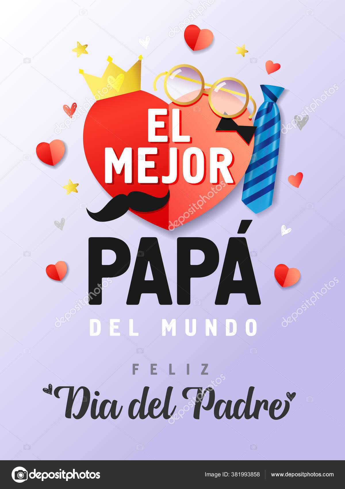 Mejor Papa Del Mundo Feliz Dia Del Padre Spanish Lettering Stock ...