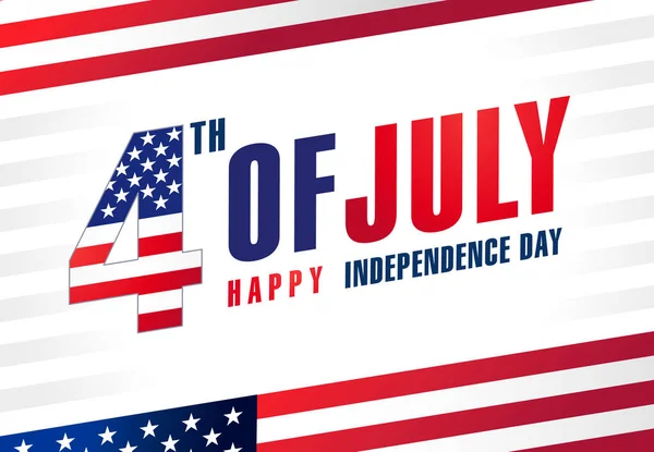 Luglio Usa Independence Day Tipografia Banner Stati Uniti America Luglio — Vettoriale Stock