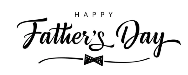 Happy Fathers Day Vlinderdas Typografie Spandoek Vaderdag Verkoop Promotie Kalligrafie — Stockvector