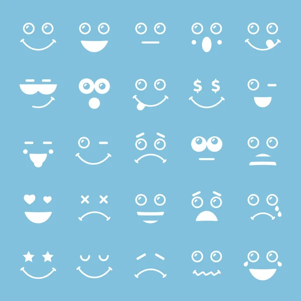 Kreatives Emoticon Set Vereinzelte Abstrakte Grafik Design Vorlage Messenger Interface — Stockvektor