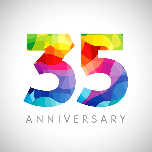 Numéros 35E Anniversaire Logotype Ans Félicitations Lumineuses Modèle Conception Graphique — Image vectorielle