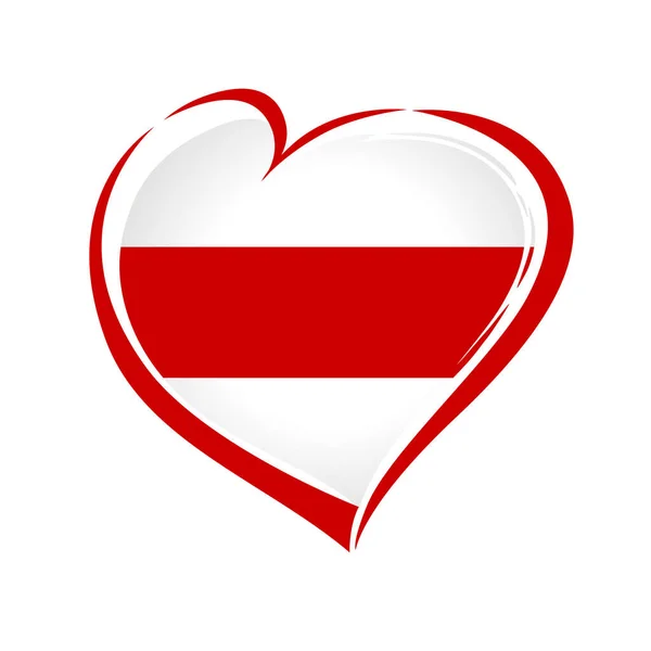 Αγάπη Λευκορωσία Πατριωτικό Έμβλημα Χρωματισμένο Λευκορωσική Σημαία Στην Καρδιά Ημέρα — Διανυσματικό Αρχείο