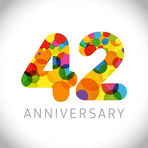 Números Aniversário Anos Idade Parabéns Multicoloridos Bonito Conceito Parabéns Modelo — Vetor de Stock