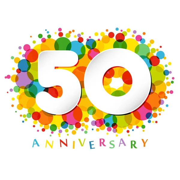 Αριθμοί 50Ης Επετείου Χρονών Έγχρωμα Συγχαρητήρια Ωραία Ιδέα Συγχαρητηρίων Μεμονωμένο — Διανυσματικό Αρχείο