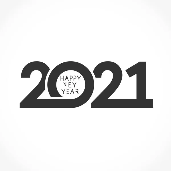 2021 Dritto Semplice Monocromatico Design Natale Rotondo Numero Vettoriale Realistico — Vettoriale Stock