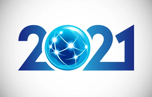 2021 Happy New Year Congrads Concept Логотип Современном Стиле Абстрактный — стоковый вектор