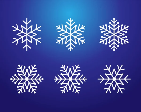 Winter Christmas Frost Vector White Icon Snowflakes Isolated Silhouette Symbol — Stock Vector