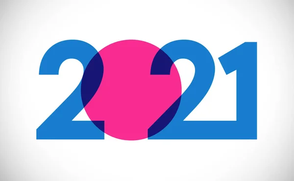2021 Feliz Año Nuevo Felicitaciones Concepto Logotipo Clásico Estilo Simple — Vector de stock